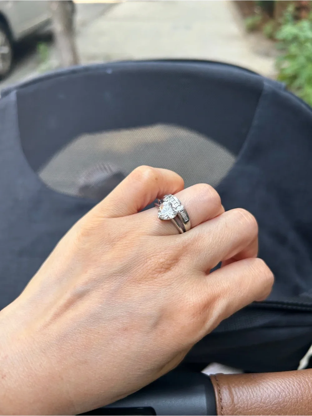 Heart Shaped  Silver Ring size 6